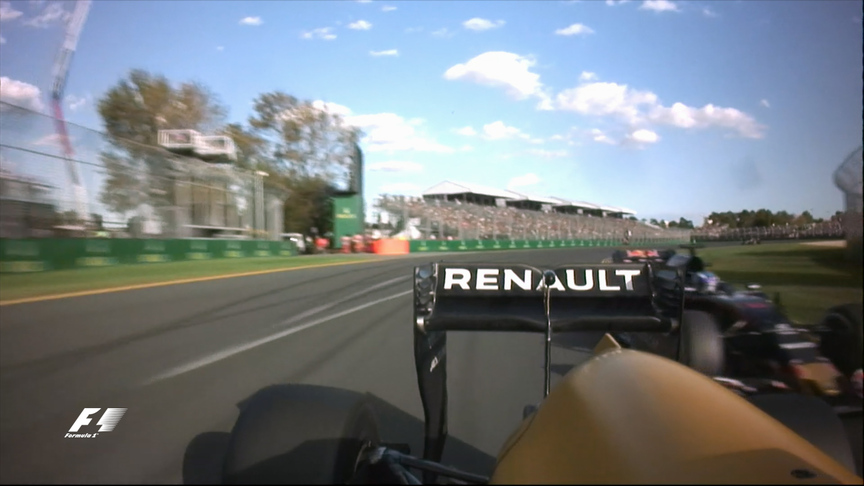 AUS 2016 Onboard L42 Sainz and Verstappen passing Palmer