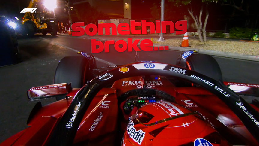 2025 Las Vegas Grand Prix: Charles Leclerc comes to a halt with minutes to go in FP2