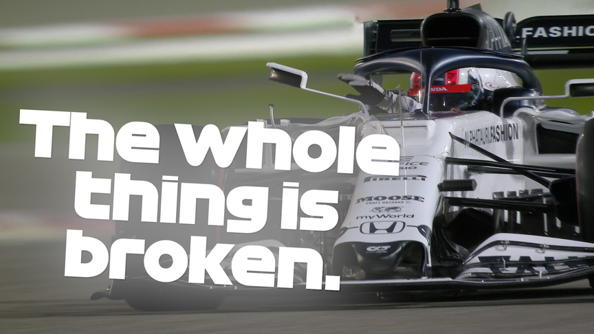 2020 Sakhir Grand Prix FP1: Gasly drives one-handed with broken mirror