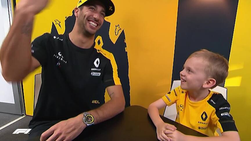 Daniel Ricciardo or Daniel Avocado? Renault star meets young fan