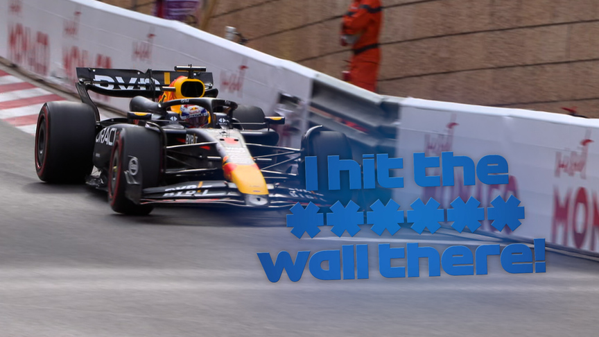 2024 Monaco GP FP2: Verstappen clips the wall at Portier