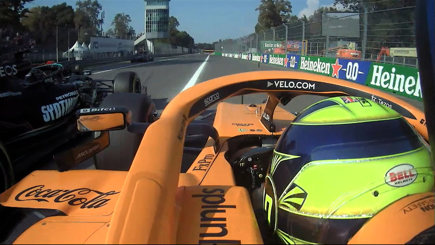 2021 Italian GP F1 Sprint: Onboard with Lando Norris as he overtakes Lewis Hamilton into the first corner