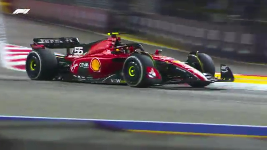 2023 Singapore Grand Prix: Sainz crosses the line to take his first victory of the season after thrilling finish at Marina Bay