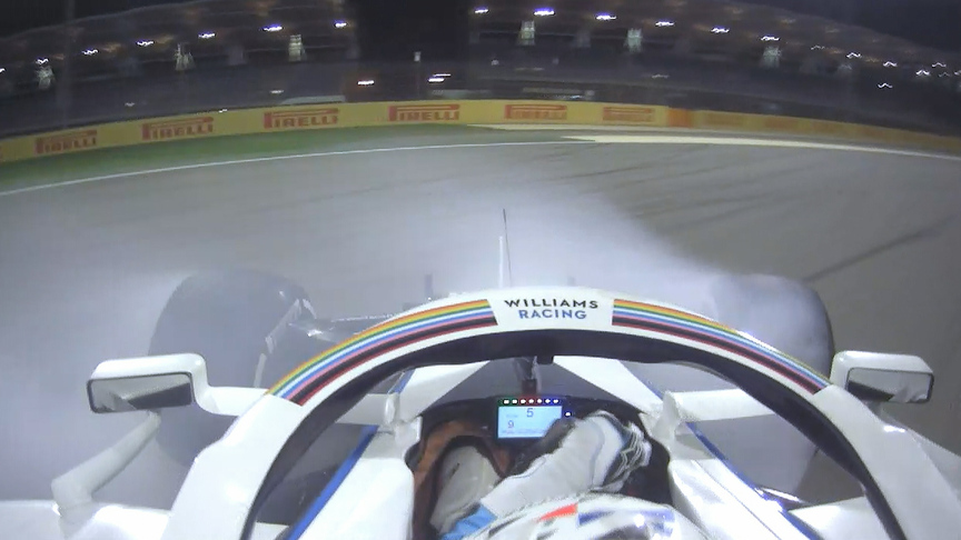 2020 Sakhir Grand Prix FP1: Jack Aitken slides off at Turn 2