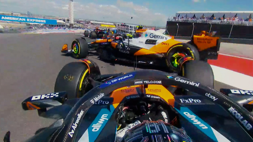 2025 United States GP Sprint: The onboard angles of Norris and Piastri’s Lap 1 contact