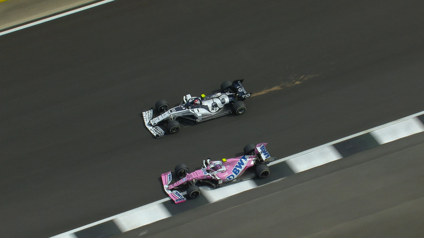 Great Britain 2020: Gasly celebrates after Stroll overtake