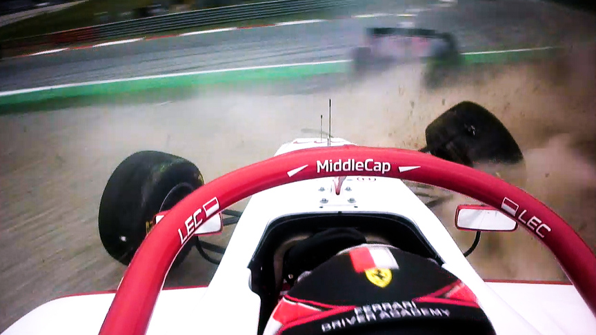 Arthur Leclerc walks away from high-speed contact with Victor Martins in F3's third race