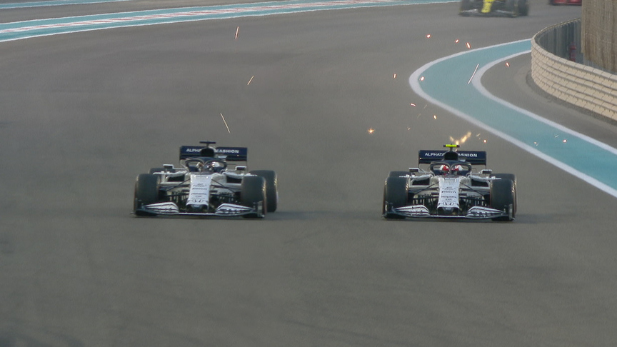 2020 Abu Dhabi Grand Prix: Gasly makes late dive on team mate Kvyat