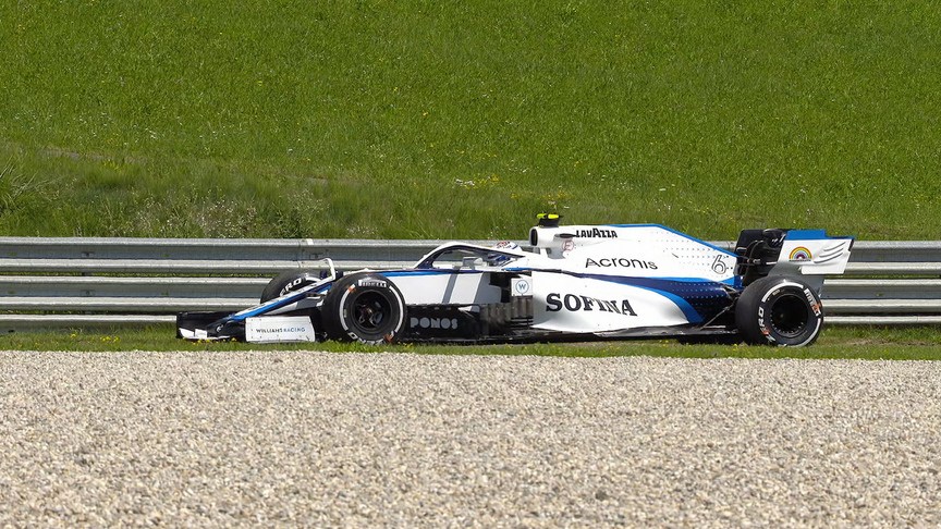 Styria FP1: Latifi stops on track