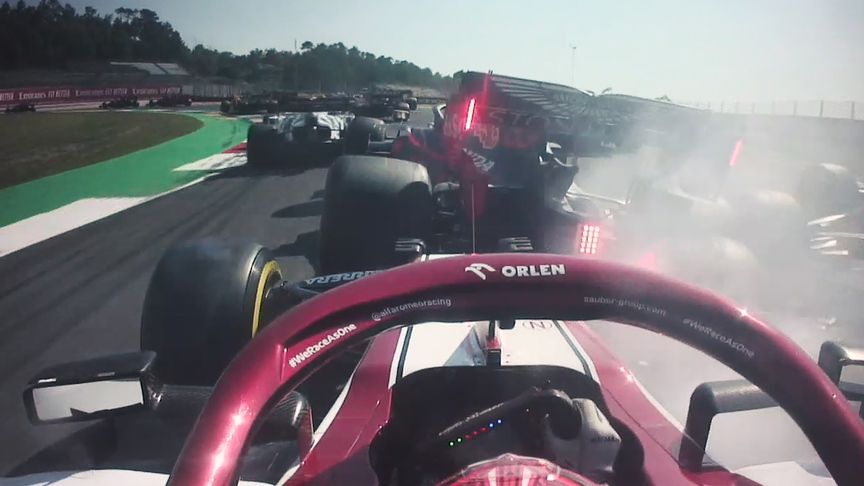ONBOARD: Brilliant Raikkonen escapes crash at Tuscan GP