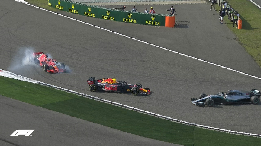RACE: Late drama as Verstappen runs into Vettel