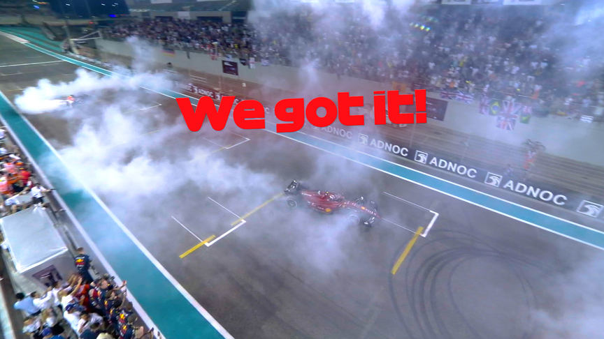 2022 Abu Dhabi Grand Prix: Leclerc celebrates after clinching P2 in the championship