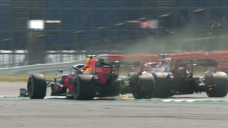 70th Anniversary Grand Prix: Albon passes Raikkonen with brave move