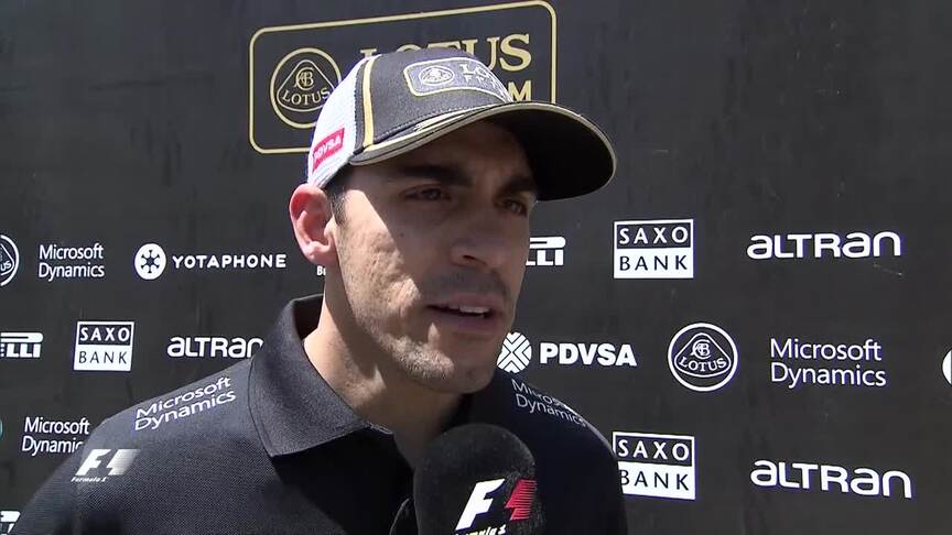 Pastor Maldonado drives first for Lotus at the Barcelona test