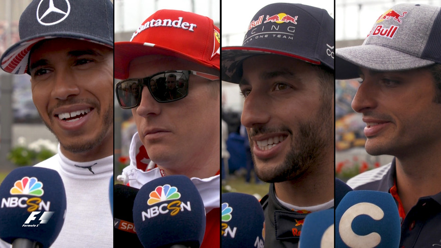 Drivers report back after the race in Great Britain