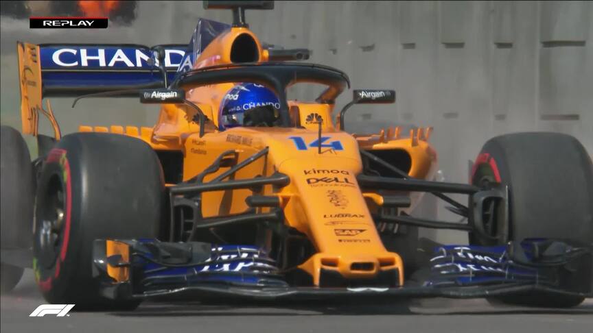 FP2: Alonso runs out of road at Turn 1