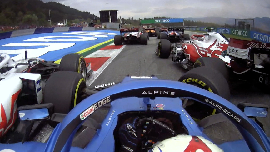 2021 Austrian Grand Prix: Ocon retires after clash with Giovinazzi and Schumacher