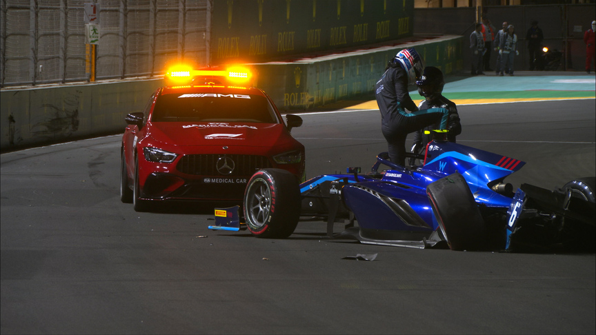 Formula 2: Logan Sargeant has big crash in qualifying 