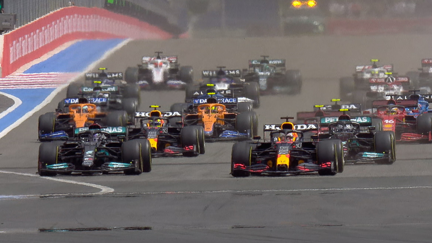 2021 French Grand Prix: Hamilton takes lead after Verstappen mistake at race start