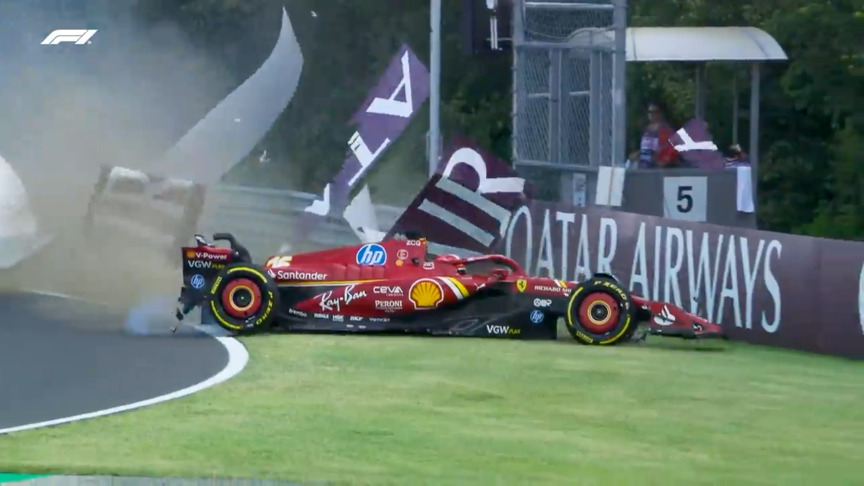 2024 Hungarian GP FP2: Heavy impact for Leclerc triggers red flag in second practice