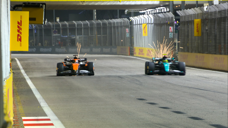 2024 Singapore Grand Prix: Piastri gets up to P3 by passing Hamilton and then Russell
