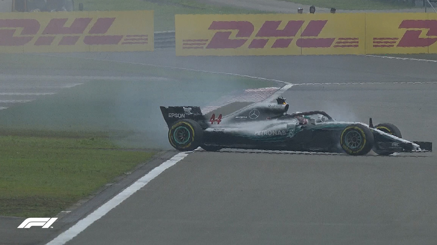 FP3: Standing water puts Hamilton in a spin
