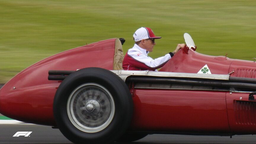 Kimi Raikkonen drives the legendary Alfa Romeo "Alfetta"