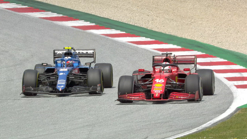 2021 Styrian Grand Prix: Leclerc overtakes Ocon with late move at Turn 4