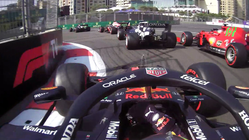 2021 Azerbaijan Grand Prix: Onboard with Perez from P6 to P4 on Lap 1