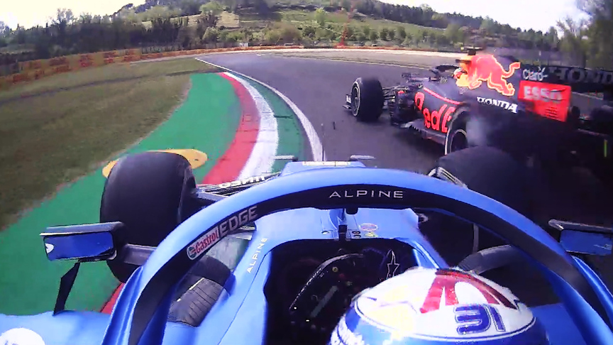 2021 Emilia Romagna GP: Unseen footage of Perez and Ocon FP1 crash