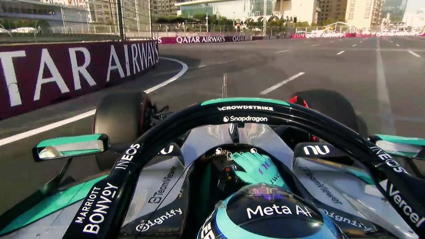 2026 Azerbaijan GP FP2: Onboard with Russell for the fastest lap of Thursday practice