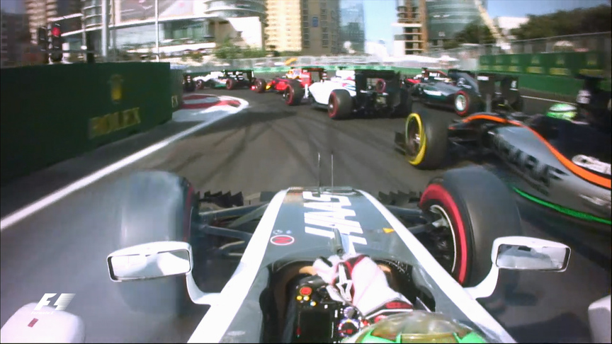 Classic onboard: A wild opening lap in Baku