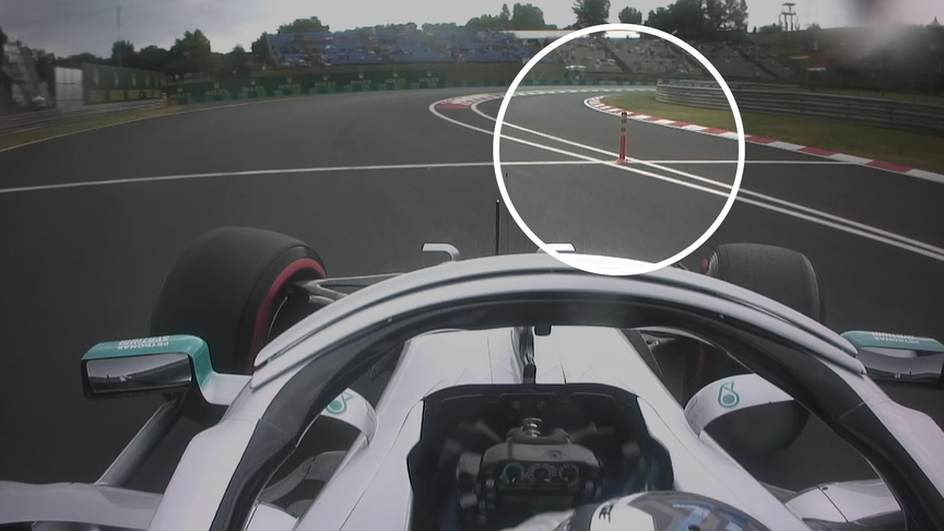 FP1: Bottas on wrong side of bollard after late pit call