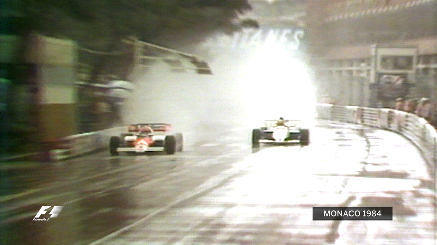 1984 - Senna Passes Lauda on the pit straight