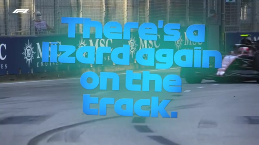 2023 Singapore GP FP1: Lizard track invader spotted in first practice at the Marina Bay Circuit