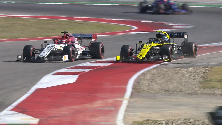 US GP: Hulkenberg and Raikkonen in multi-corner duel