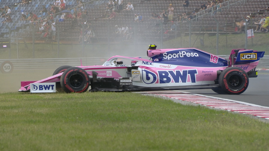 FP1: Stroll survives a spin at Turn 7