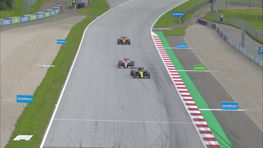 Styrian Grand Prix: Stroll forces Ricciardo off-track at Turn 3