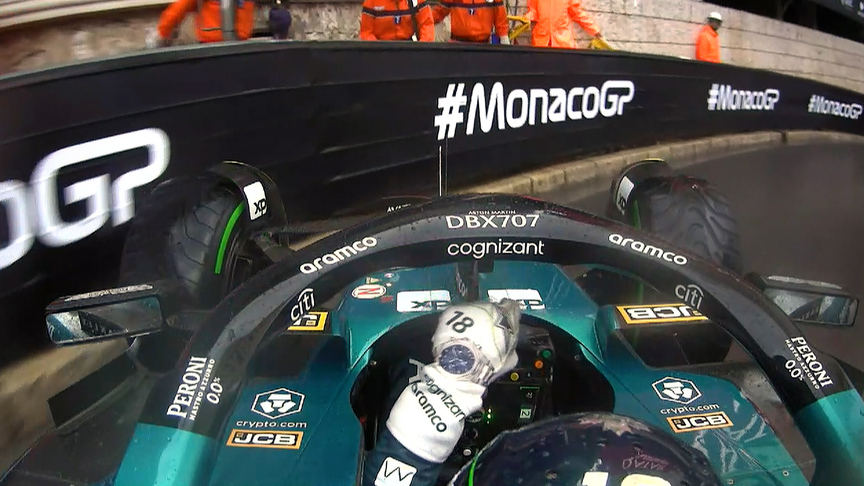 2023 Monaco Grand Prix: Lance Stroll hits the wall twice in two corners before retiring