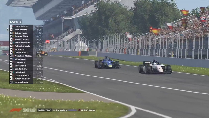 Spain Virtual GP: Nato passes Deletraz for lead in F2 Sprint Race