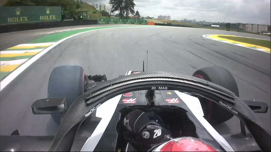 FP1: Magnussen runs out of tarmac at Interlagos