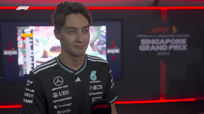 Russell apologises to his team after FP2 crash in Singapore