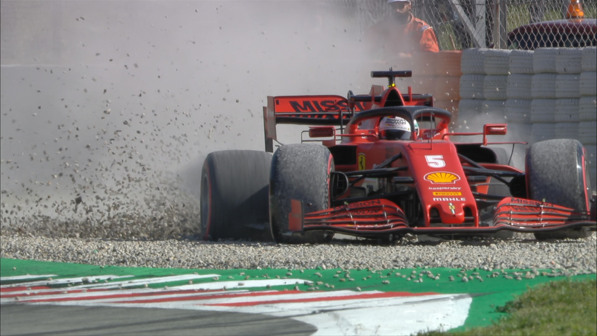 Gravel flies as Vettel spins Ferrari on day two of second pre-season test
