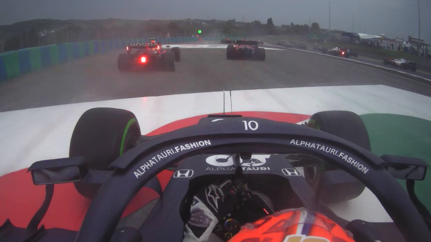 Watch Gasly miraculously escaping Turn 1 chaos at the 2021 Hungarian Grand Prix