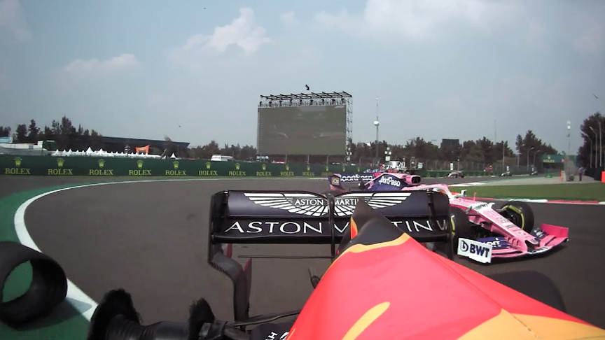 ONBOARD: Max Verstappen's Gilles Villeneuve-like in-lap on three wheels