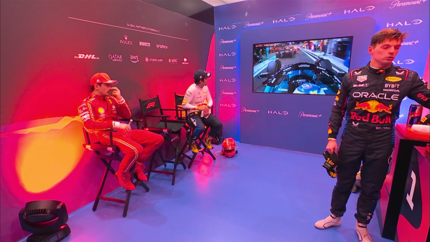 2024 Saudi Arabian Grand Prix: Listen in to the chat from the top three drivers in the cool-down room after the race