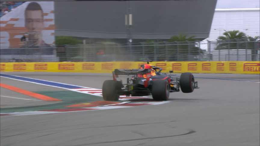 FP3: Verstappen goes 'flying' then spins into Turn 13 wall
