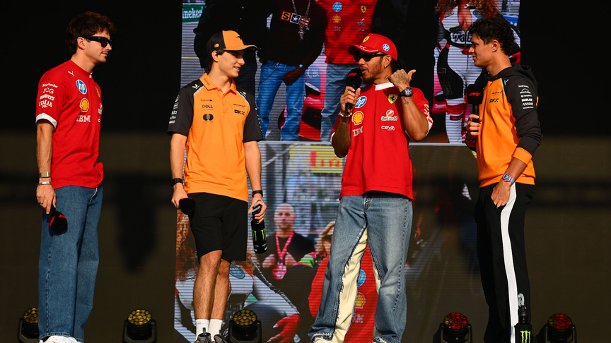 2025 Qatar GP: The McLaren and Ferrari drivers hit the Fanzone stage