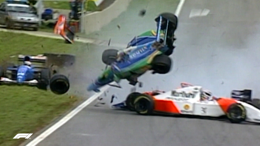 F1 VAULT: Brundle escapes four-way smash in Brazil ‘94