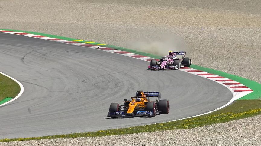 FP1: Stroll loses bodywork after massive moment at Turn 4